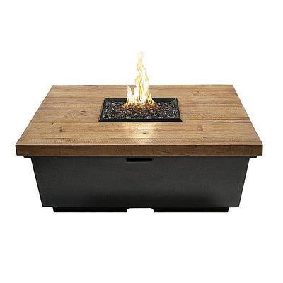 American Fyre Designs 784-F2 Reclaimed Wood Contempo Square Firetable