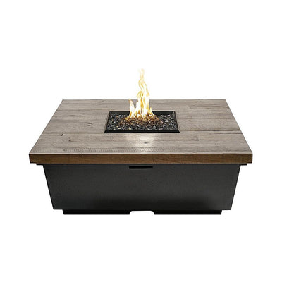 American Fyre Designs 784-SP-M2 Reclaimed Wood Cont Square Firetable