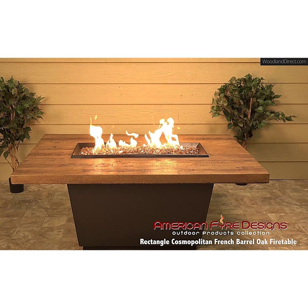 American Fyre Designs 635-F4 Reclaimed Wood Cosmo Rectangle Firetable