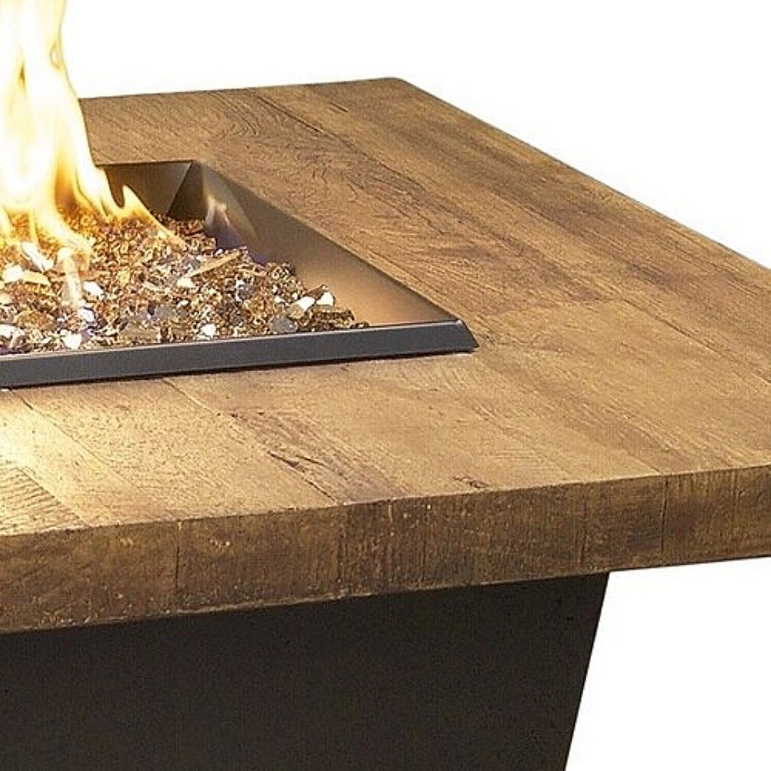 American Fyre Designs 784-F2 Reclaimed Wood Contempo Square Firetable