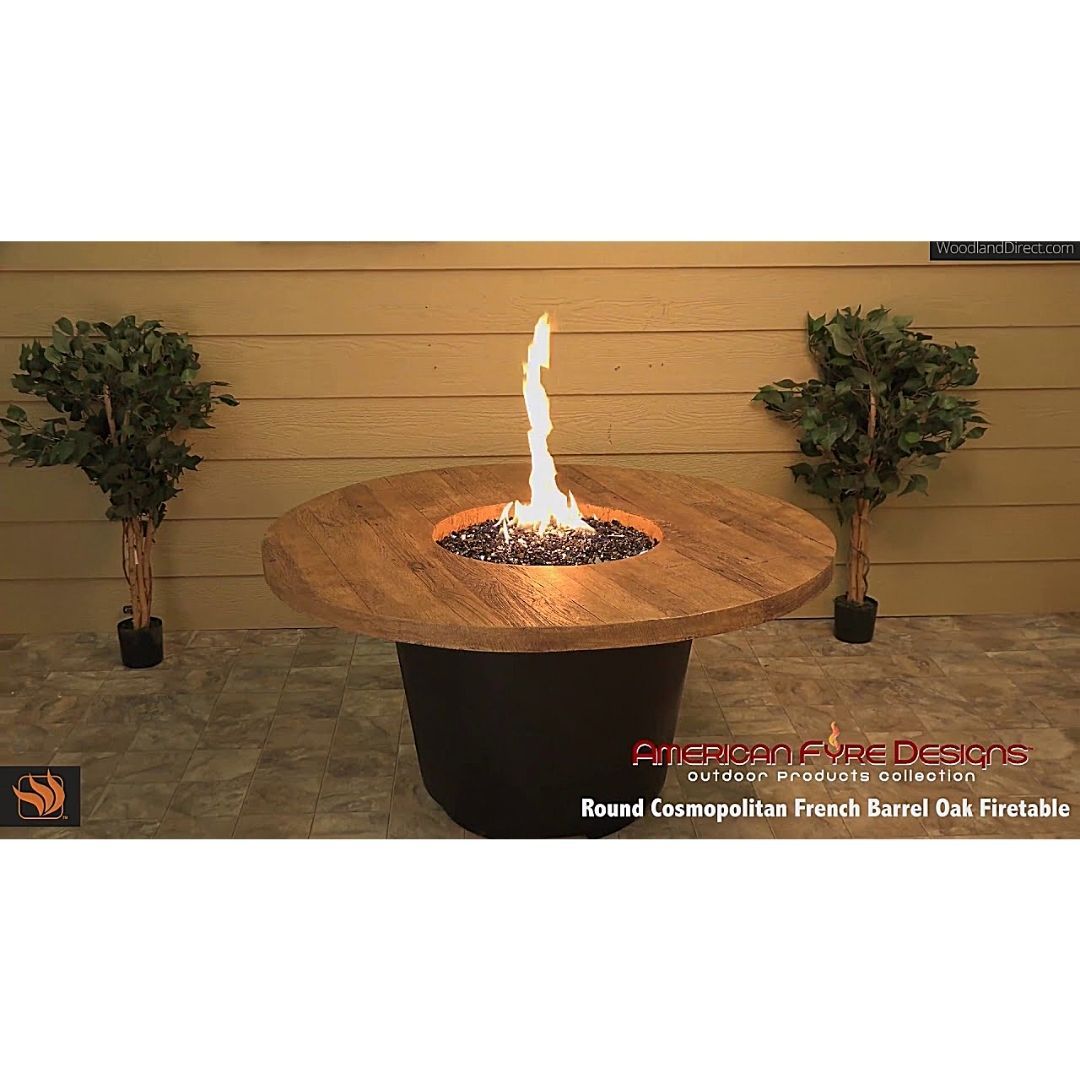 American Fyre Designs 645-M2 Reclaimed Wood Cosmo Round Firetable