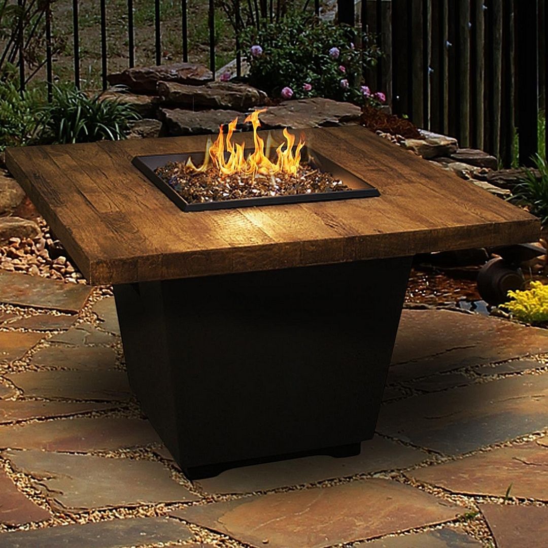 American Fyre Designs 640-M2 Reclaimed Wood Cosmo Square Firetable